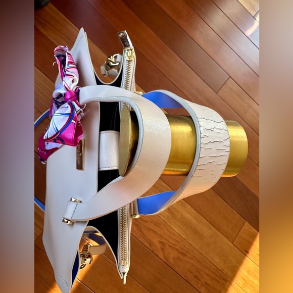 Kate Spade Arbour Hill Kyra tote bag in cream and blue with detachable crossbody - Picture 13 of 13